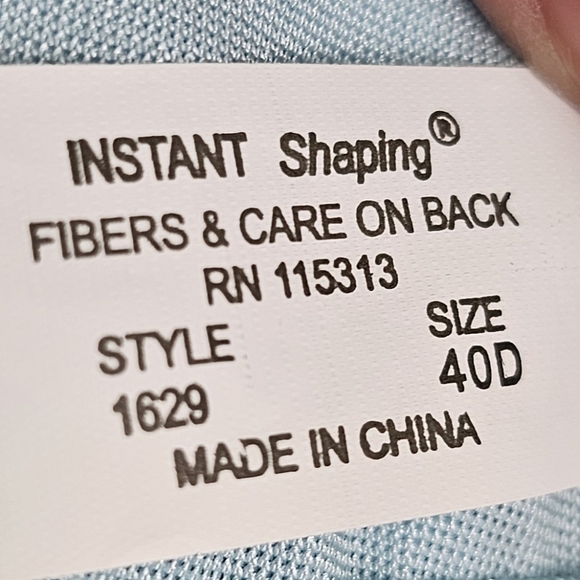 Lunaire Tricot and Lace Keyhole Wireless Bra 40D | style 1629 | Blue - Picture 7 of 8